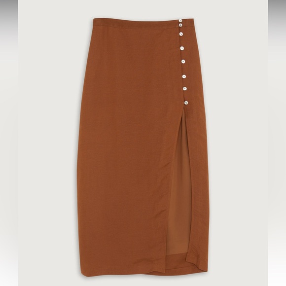 Oak + Fort Linen Midi Skirt - Picture 5 of 11